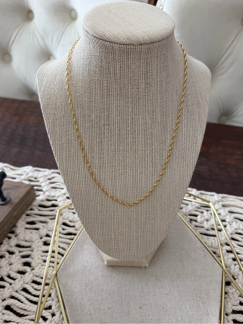 18k Yellow Gold Double Rolo Chain - 18” - New With Tags
